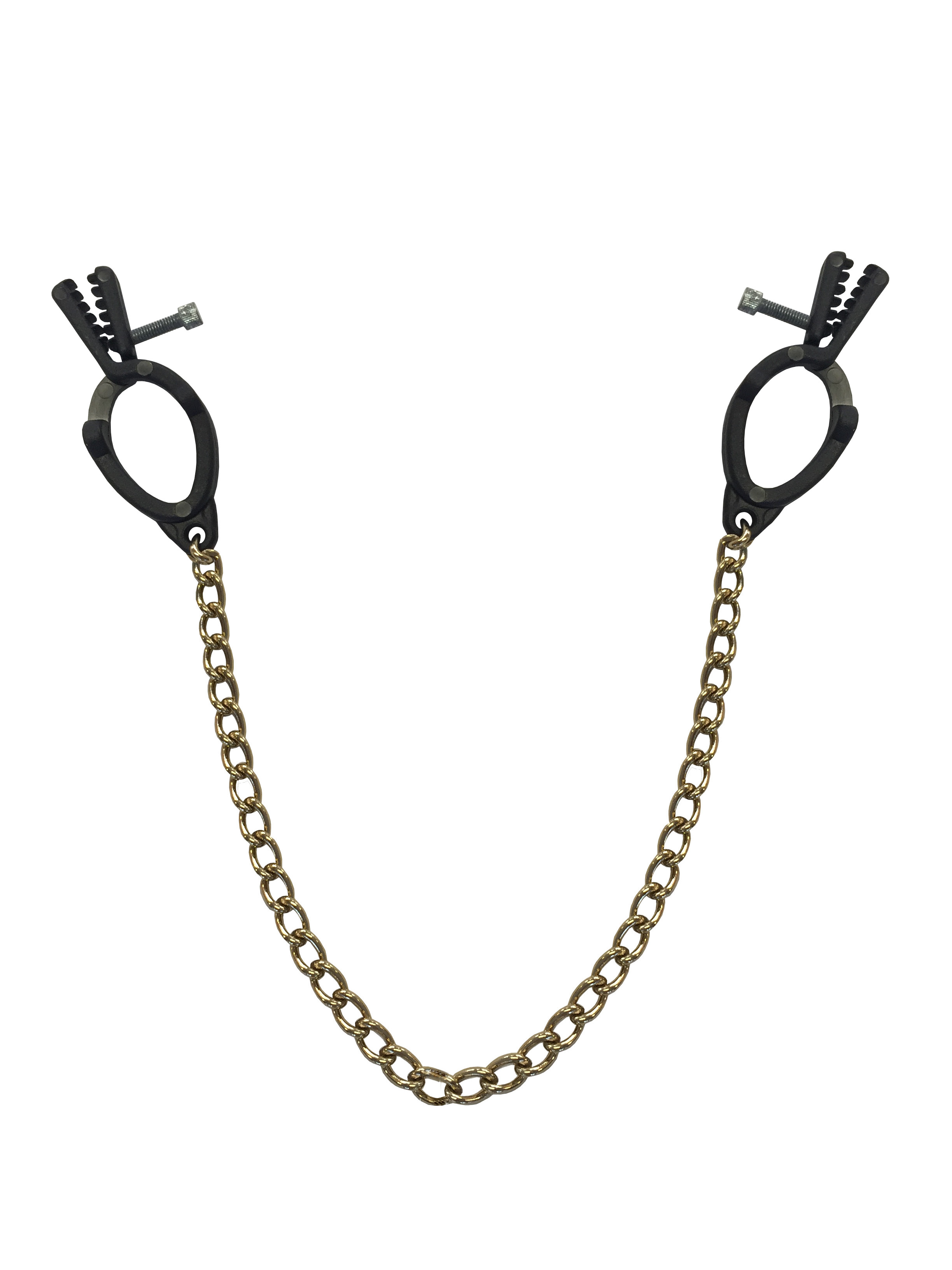 Hartplastikklemmen mit Kette - gold