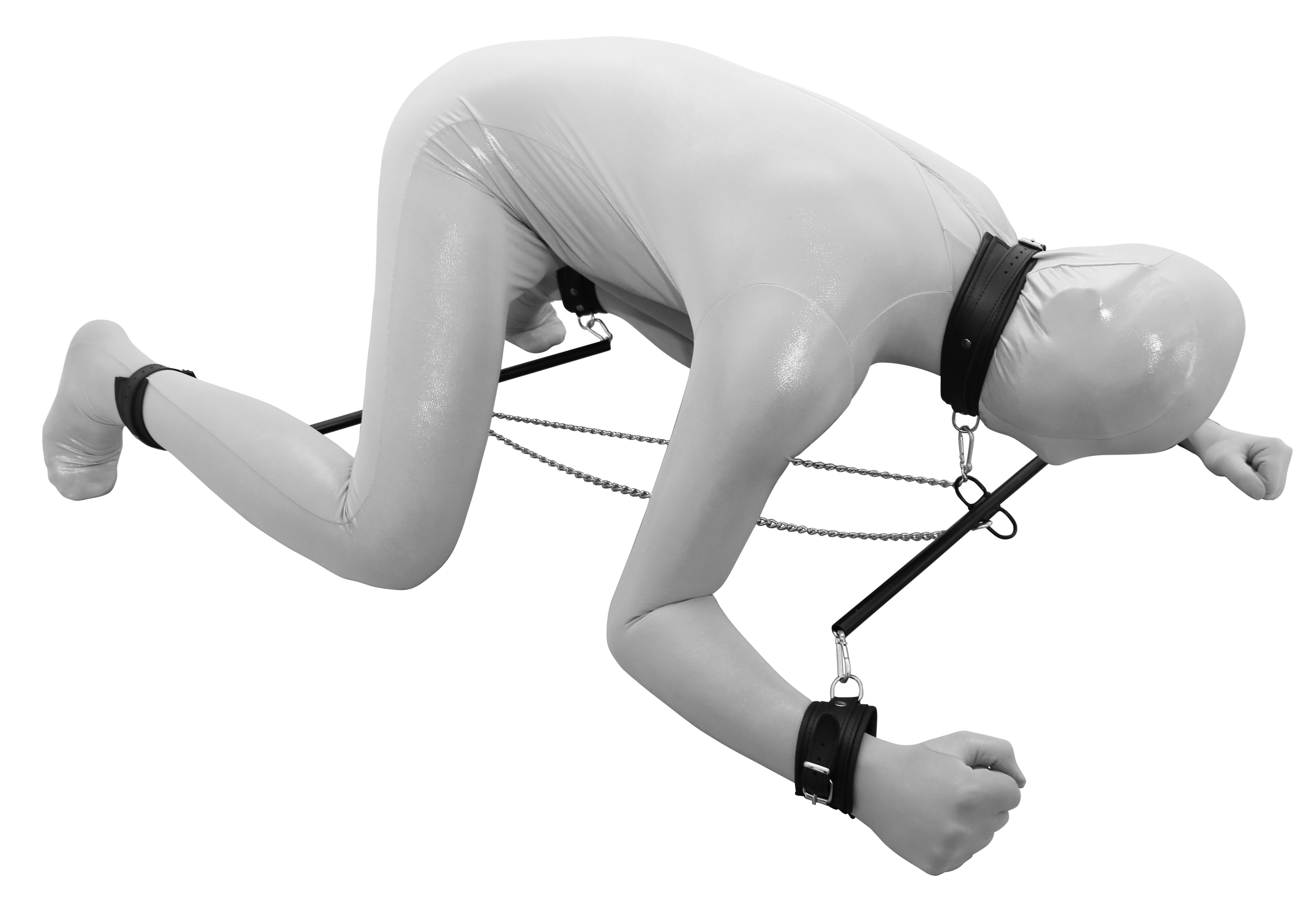 Gefangenen Pranger/Ketten Set mit Leder Fesseln