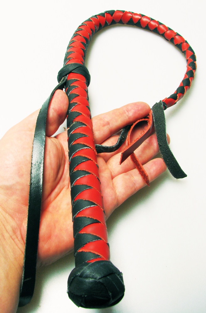 PEITSCHE - Bull-Whip rot/schwarz 60cm