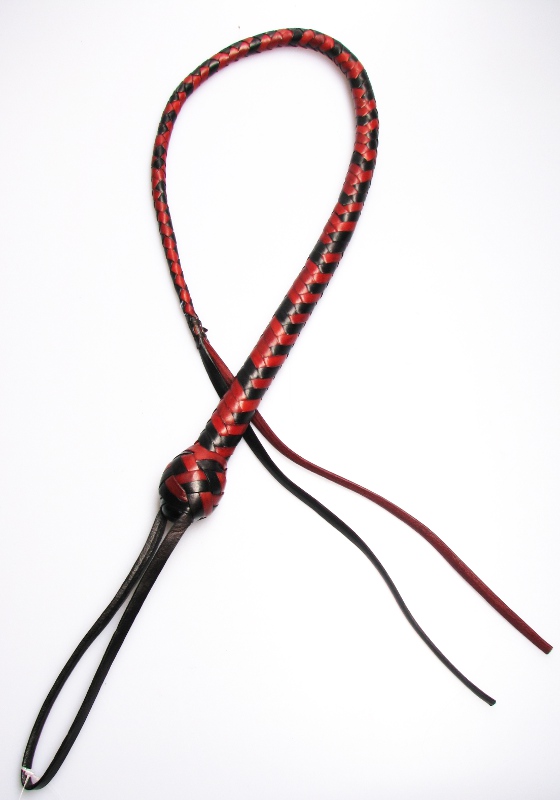 Hunde Peitsche- Dog Whip - 100cm rot/schwarz