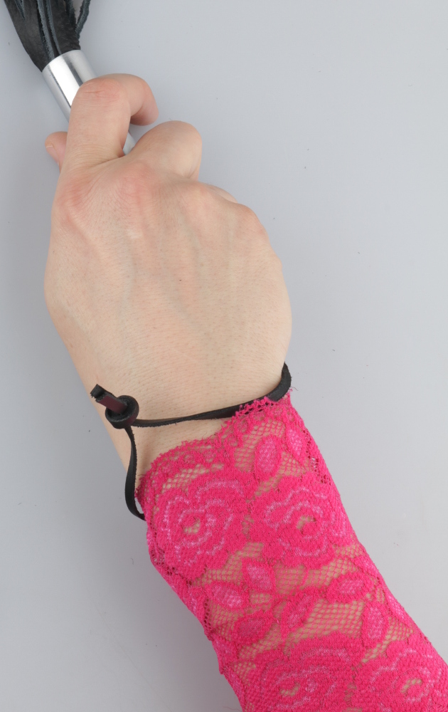 Lederpeitsche mit Aluminium Griff