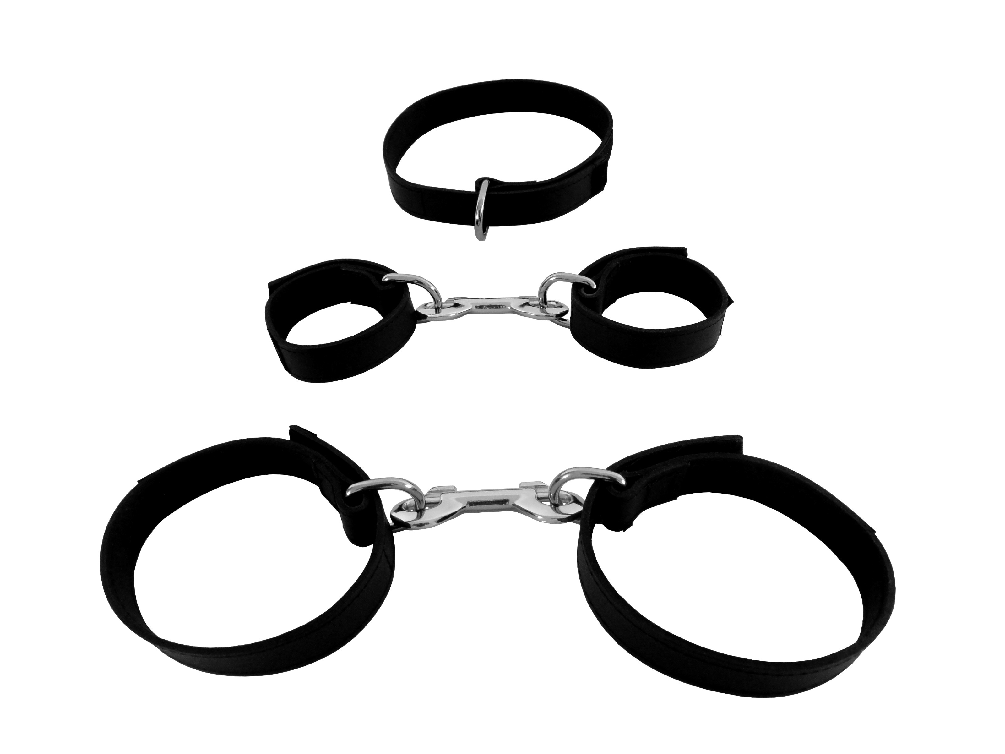 Leder Fesselset mit großen D-Ringen